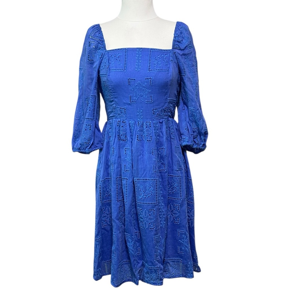 Johnny Was Ella Eyelet Silk Blend Minidress Size Small